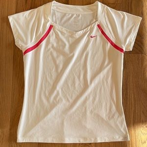 Nike Dri Fit white and pink athletic sports top XL